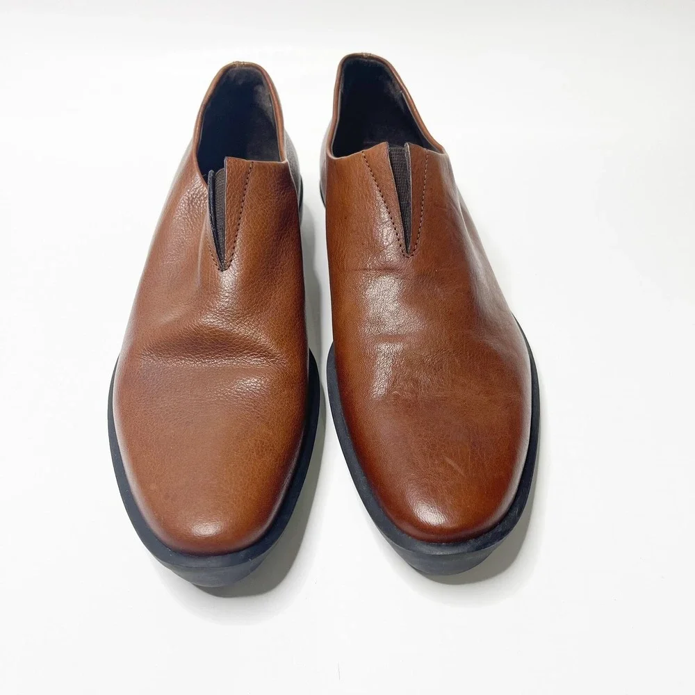 Jildor Sibil Z Shoes 38.8 8.5 Brown Leather Slip On Made in Italy Classic
